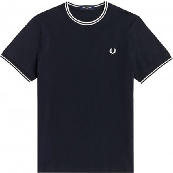 Fred Perry T-Shirt Collo Righe Blu Uomo L
