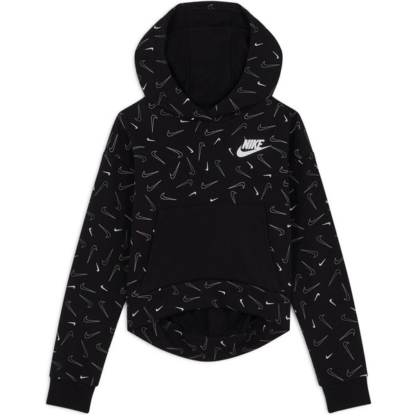 Nike Felpa Con Cappuccio Nero Ragazza XS