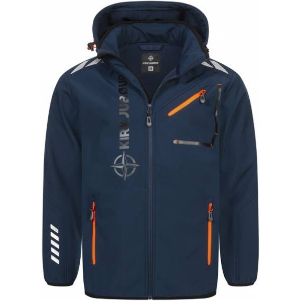 KirkjubØUr® "Alvik" Uomo Giacca Softshell 10.000 Mm Di Colonna D'acqua Blu Navy/Arancione-image