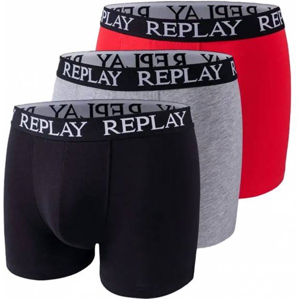 Replay Basic Cuff Logo Uomo Boxer Set Da 3 I101102-N176-image