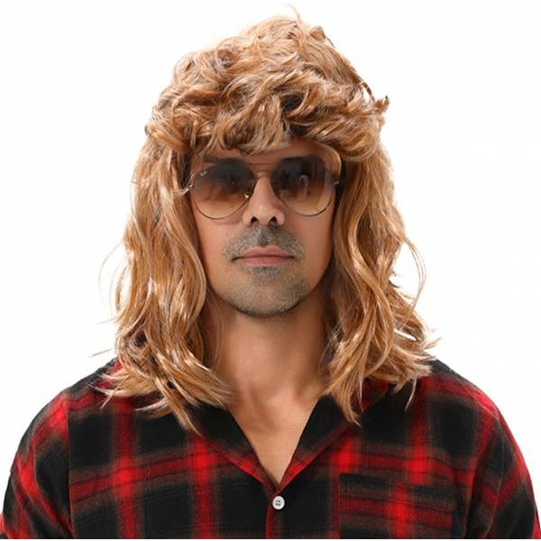 Maaskantje "Mongo" Retro Mullet Vokuhila PerüCke Blond-image