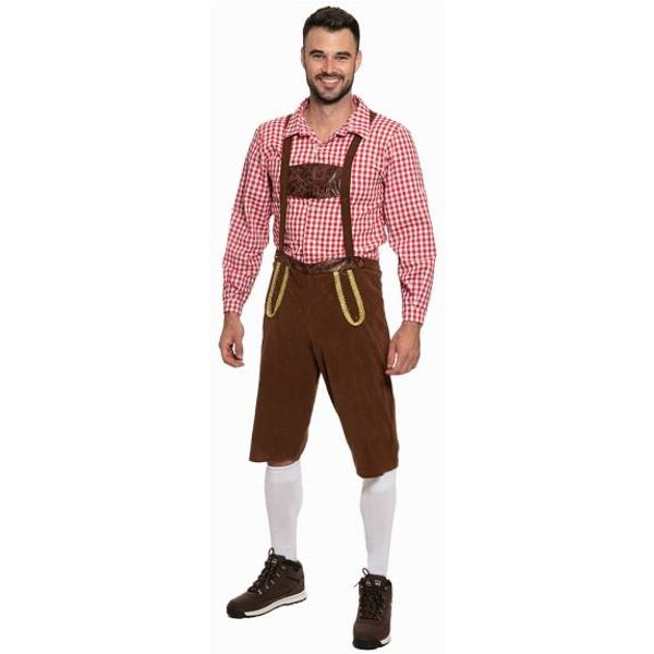 Set Di Costumi Tradizionali Uomo Costume Dell'oktoberfest Miesepeter® Rosso-image