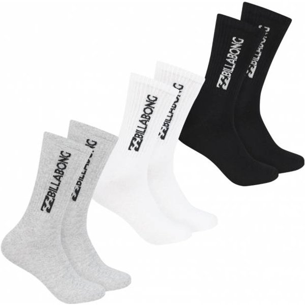 Billabong Unisex Crew Tennis Calcetines 3 Pares Multi BG-03 TripulaciÓN-image