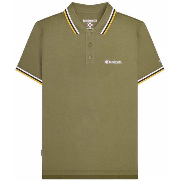 Lambretta Triple Tipped Uomo Polo SS1650-KHAKI-WNG-image