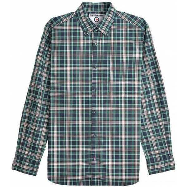 Lambretta Classic Check Shirt Uomo Camicia A Maniche Lunghe RWIS1466-NAVY-image