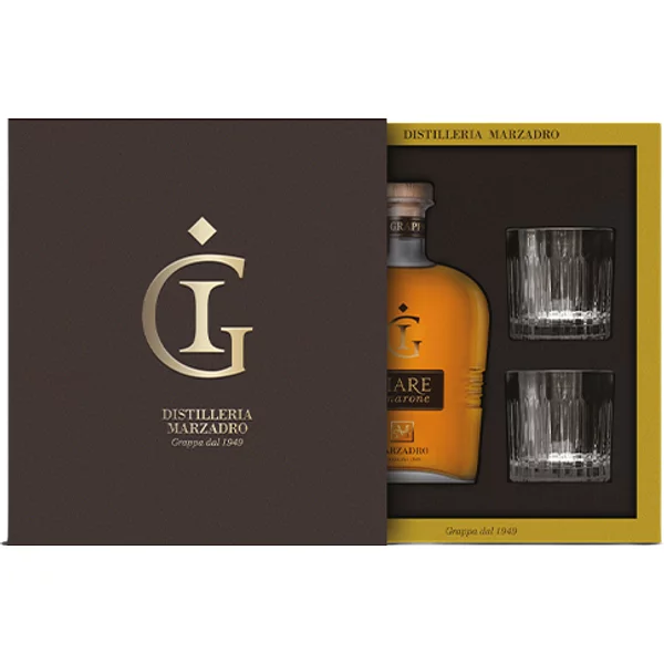 Grappa "Giare Cristallo" Amarone Con 2 Bicchieri-image