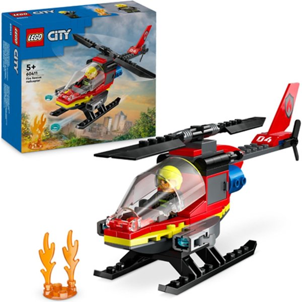 LEGO City Fire 60411 Fire Rescue Helicopter - Brand New
