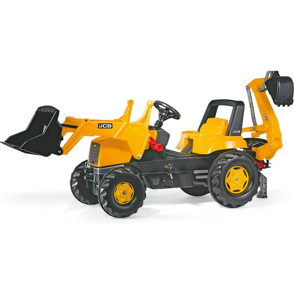 JCB Tractor With Loader and Rear Excavator - Yellow