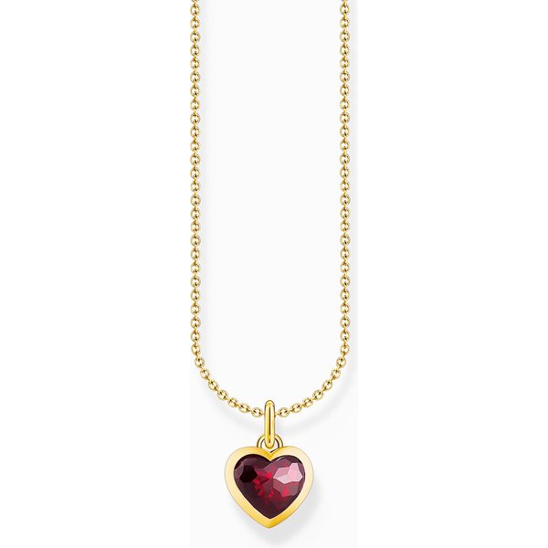 Thomas Sabo KE2268-414-10-L45V Vergoldete Kette Mit Dunkelrotem Herz AnhäNger Damen-image