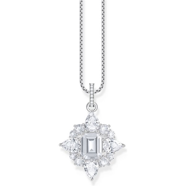 Thomas Sabo PE963-051-14 Silberner KettenanhäNger Mit WeißEn Steinen Damen-image