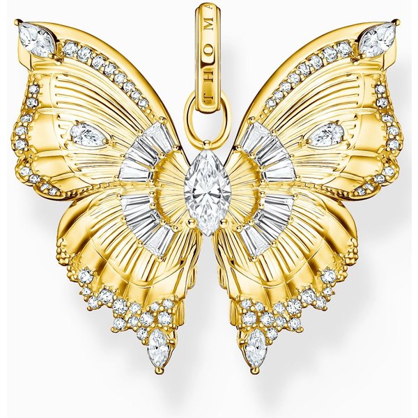Thomas Sabo PE984-414-14 AnhäNger Butterfly Mit Steinen Vergoldet Damen-image
