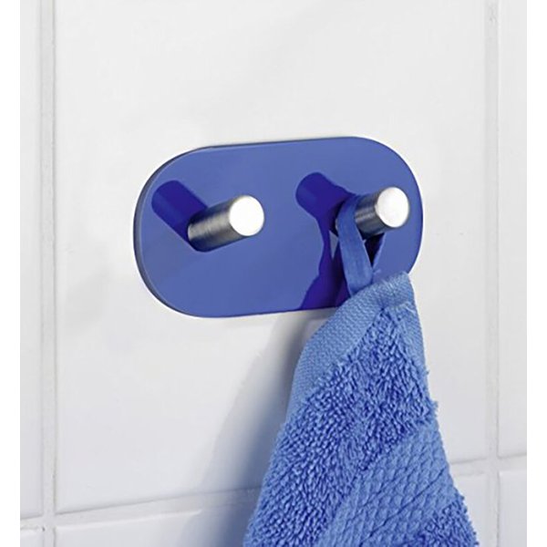 Wenko Wandhaken Duo Blau Aus Edelstahl 2 StüCk-image