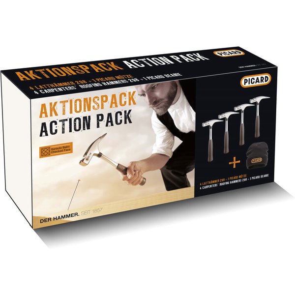 PICARD Aktionspack 4 x Latthammer Nr. 298 geraut + Mütze DIN 7239