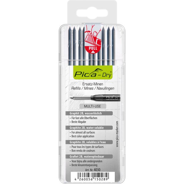 Pica Dry 10 x Ersatzminen Multi Use Graphit 2B
