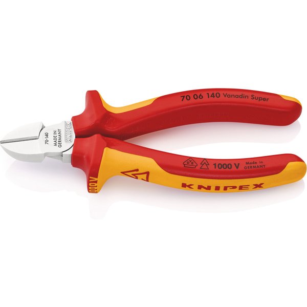 Knipex 70 06 140 Seitenschneider 140 Mm Vde Isoliert Verchromt Mit Mehrkomponenten-HüLlen-image