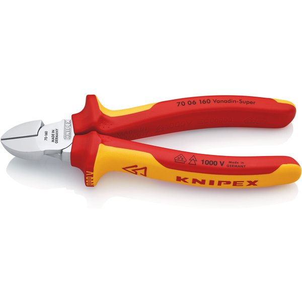 Knipex 70 06 160 Seitenschneider 160 Mm Vde Isoliert Verchromt Mit Mehrkomponenten-HüLlen-image