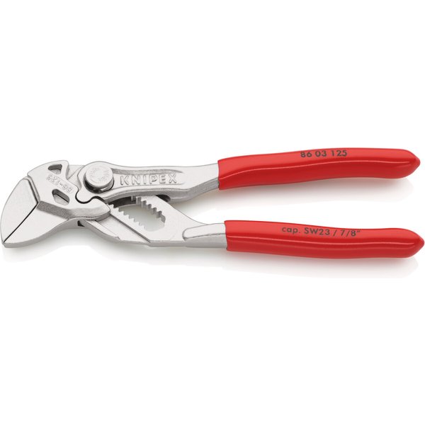 KNIPEX 86 03 125 Mini Zangenschlüssel 125 mm verchromt Zange und Schraubenschlüssel in einem Werkzeug