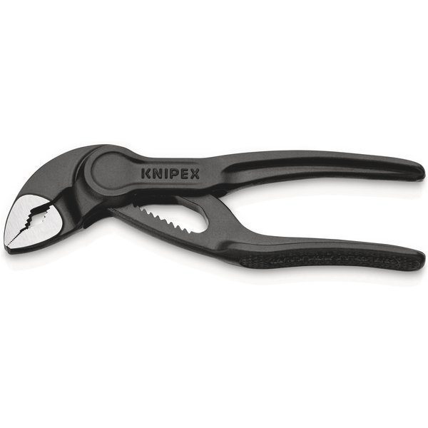 KNIPEX 87 00 100 Cobra® XS Wasserpumpenzange 100 mm aufgeprägte raue Oberfläche grau atramentiert poliert