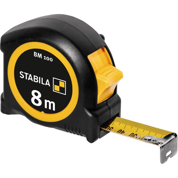 STABILA Taschenbandmaß 8 m metrische 1000-er Skala BM 100