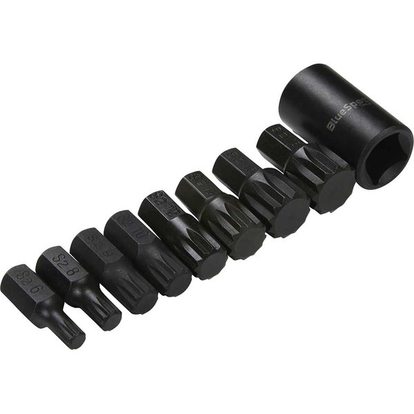Bluespot 9 Piece 1/2" Drive Impact Spline Socket Bit Set 1/2"