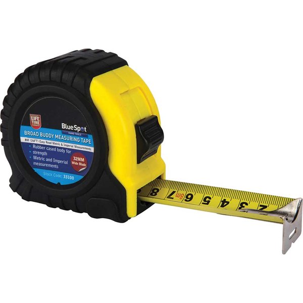 BlueSpot Broad Buddy Tape Measure Imperial & Metric 26ft / 8m 32mm