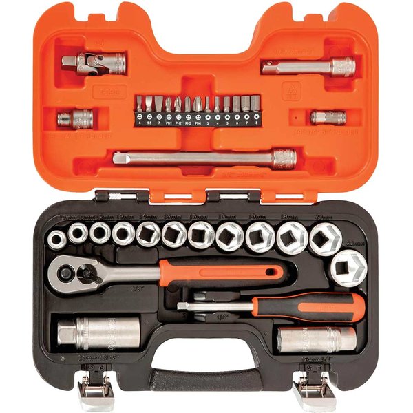 Bahco S330 34 Piece 1/4" and 3/8" Drive Socket Set