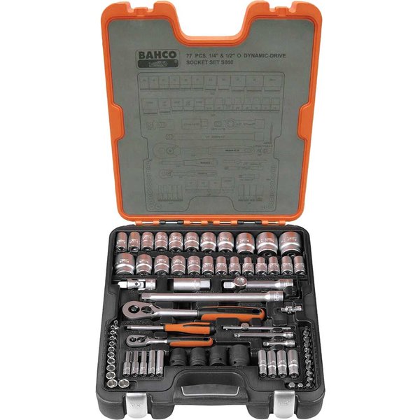 Bahco S800 77 Piece Combination Drive Hex Socket and Screwdriver Bit Set Metric and Imperial