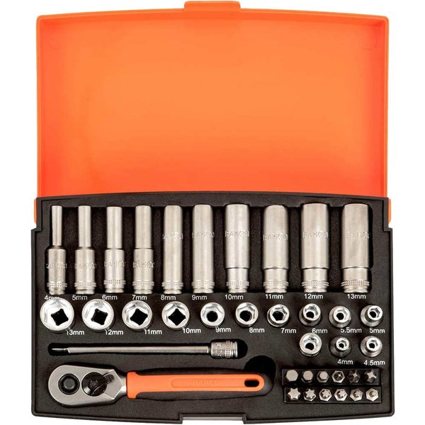 Bahco SL25L 37 Piece 1/4" Drive Deep Socket and Bit Set