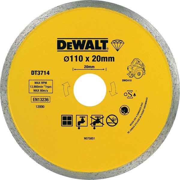 DeWalt Diamond Ceramic Cutting Tile Saw Blades