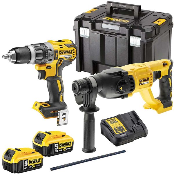 DeWalt DCK2071 18v XR Cordless Brushless SDS Plus and Combi Drill Kit
