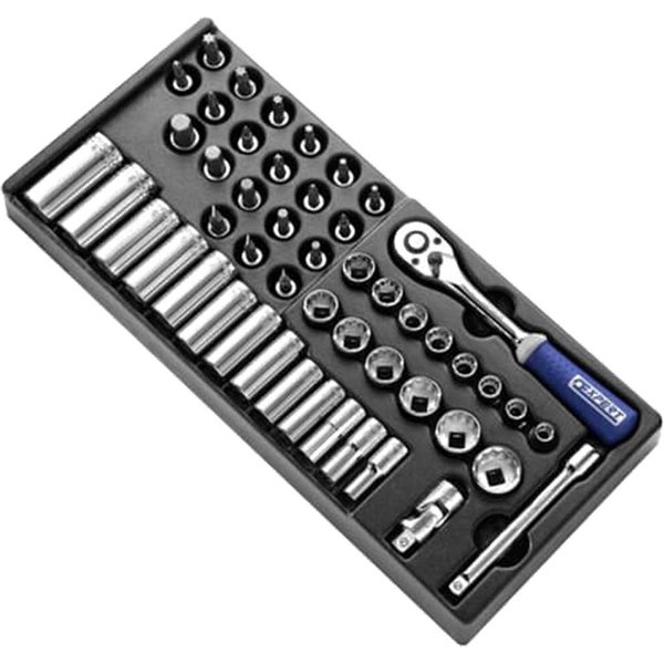 Expert by Facom 50 Piece 3/8" Drive Hex and Bi Hex Socket and Screwdriver Set Metric in Module Tray
