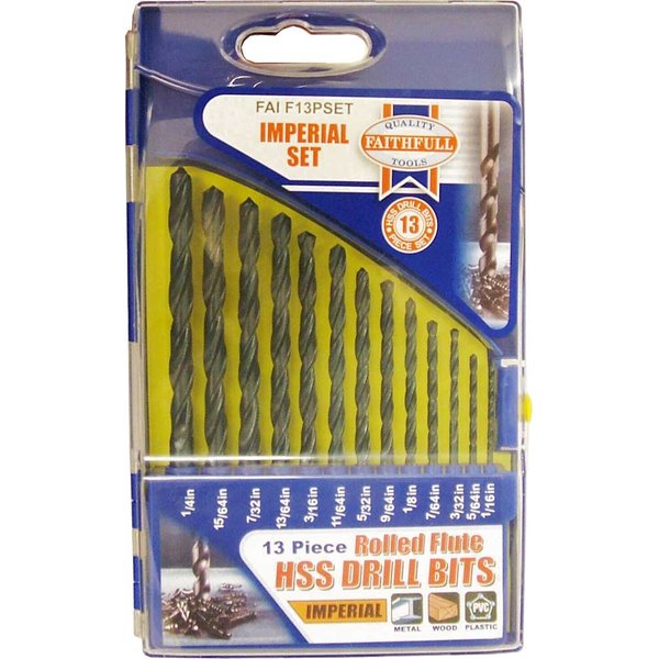 Faithfull 13 Piece HSS Drill Bit Set Imperial