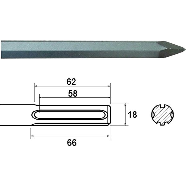 Faithfull SDS Max Pointed Chisel