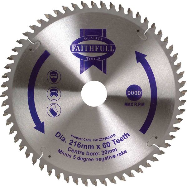 Faithfull TCT Cross Cut Mitre Saw Blade