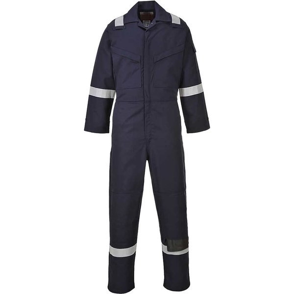 BizFlame Mens Aberdeen Flame Resistant Antistatic Coverall Navy Blue L 32"