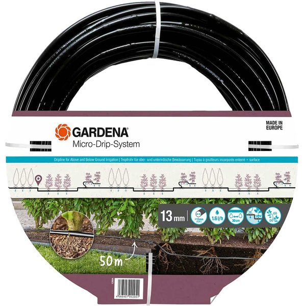 Gardena MICRO DRIP Extension Irrigation Drip Pipe 1/2" / 12.5mm 50m
