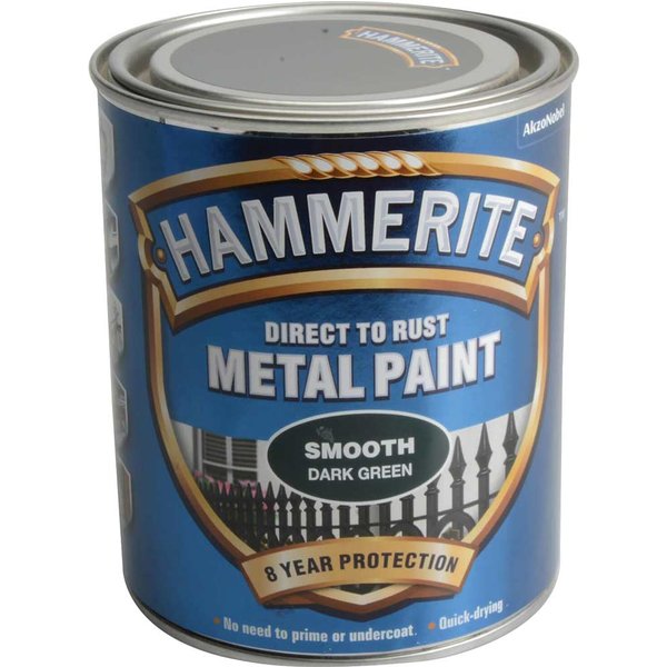 Hammerite Smooth Finish Metal Paint Dark Green 750ml