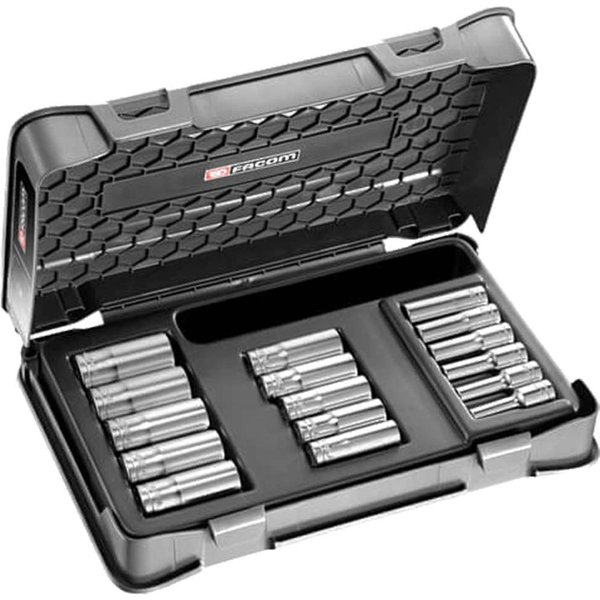 Facom J.405 16 Piece 3/8" Drive Deep Hexagon Socket Set