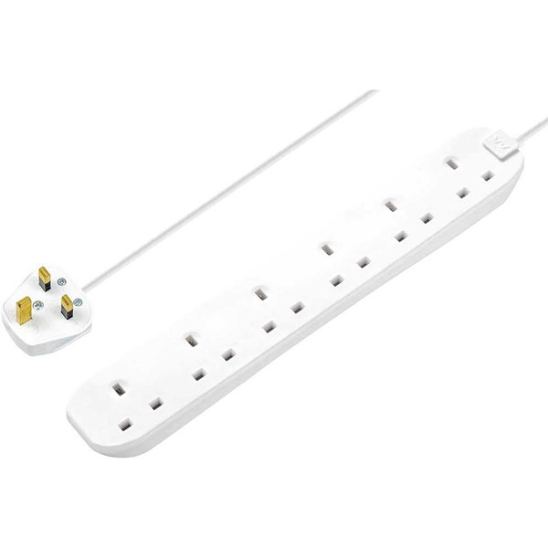 Masterplug 6 Socket Extension Lead 240v 2m