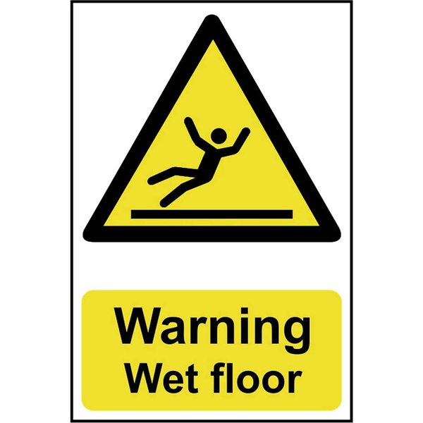 Scan Warning Wet Floor Sign