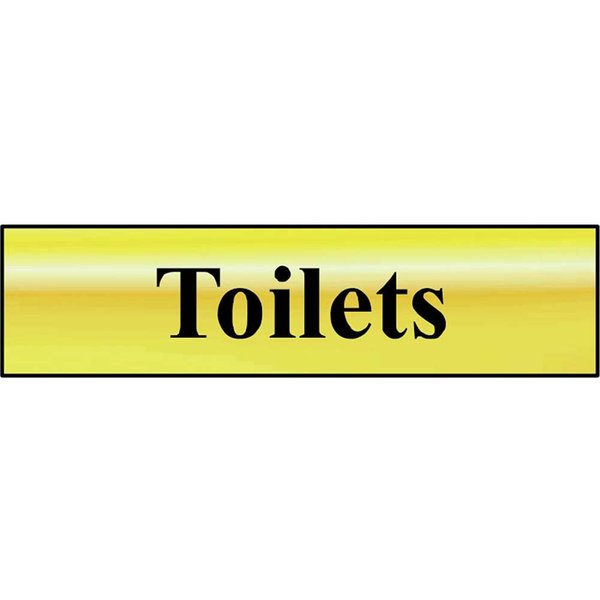 Scan Brass Effect Toilets Sign