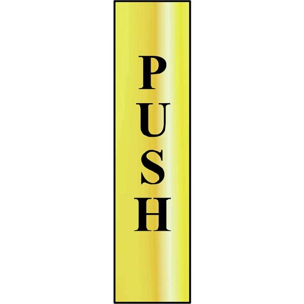 Scan Brass Effect Vertical Push Sign