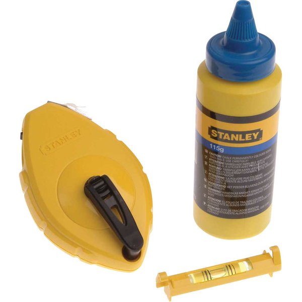 STANLEY® Hand Tools Chalk Line 30m, Blue Chalk & Level 0-47-443