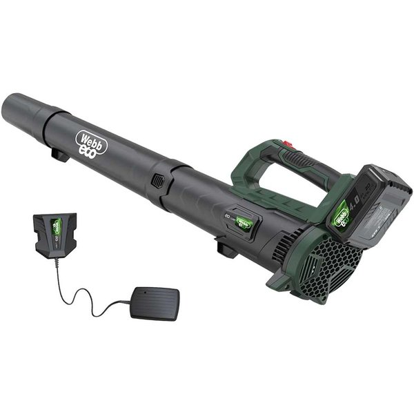 Webb WEV20AB 20v Cordless Axial Garden Leaf Blower 1 x 4ah Li-ion Battery Charger