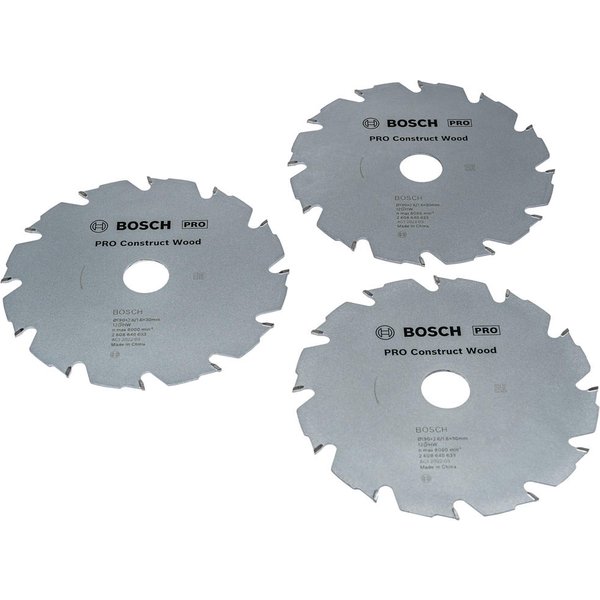 Bosch PRO 3 Piece PRO Construct Wood Cutting Circular Saw Blade Set 190mm 190mm 12T 30mm