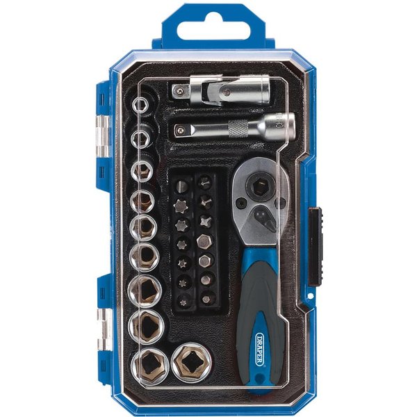 Draper 27 Piece 1/4" Drive Socket and Screwdriver Bit Set