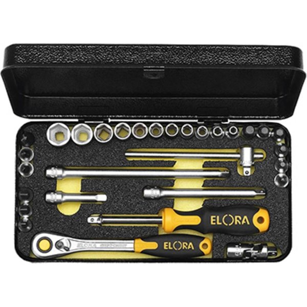 Elora 31 Piece 1/4" Drive Hex Socket and Screwdriver Bit Set Metric 1/4"