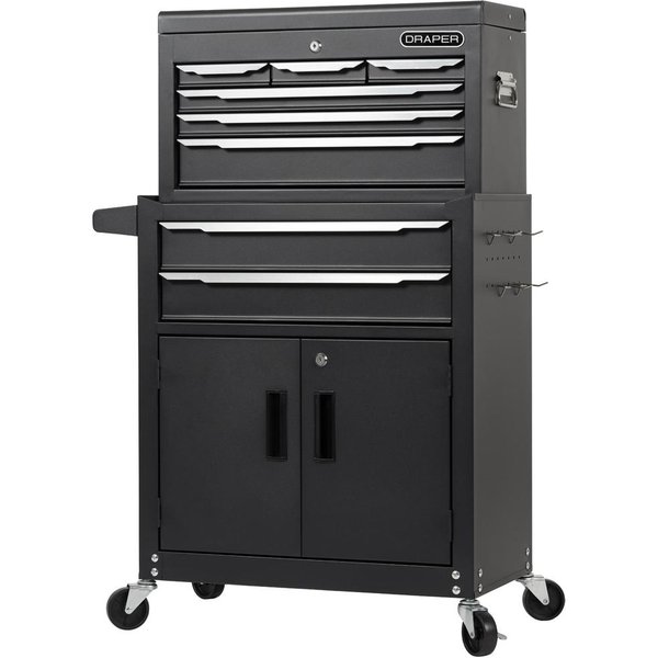 Draper 8 Drawer Roller Cabinet and Tool Chest Combination Black
