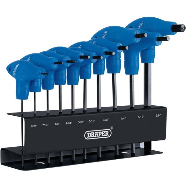 Draper 10 Piece T Handle Hexagon Allen Key Set Imperial