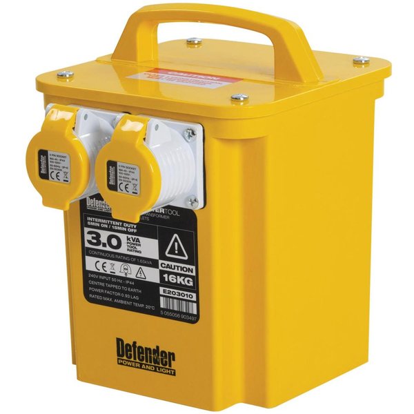 Defender Portable Site Transformer 240v to 110v 3Kva 110v